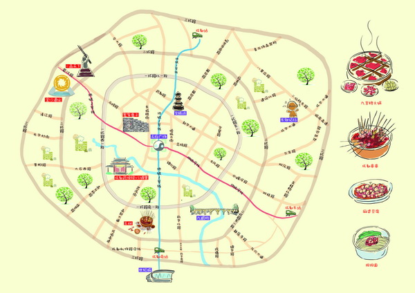 成都郫都150的快餐街