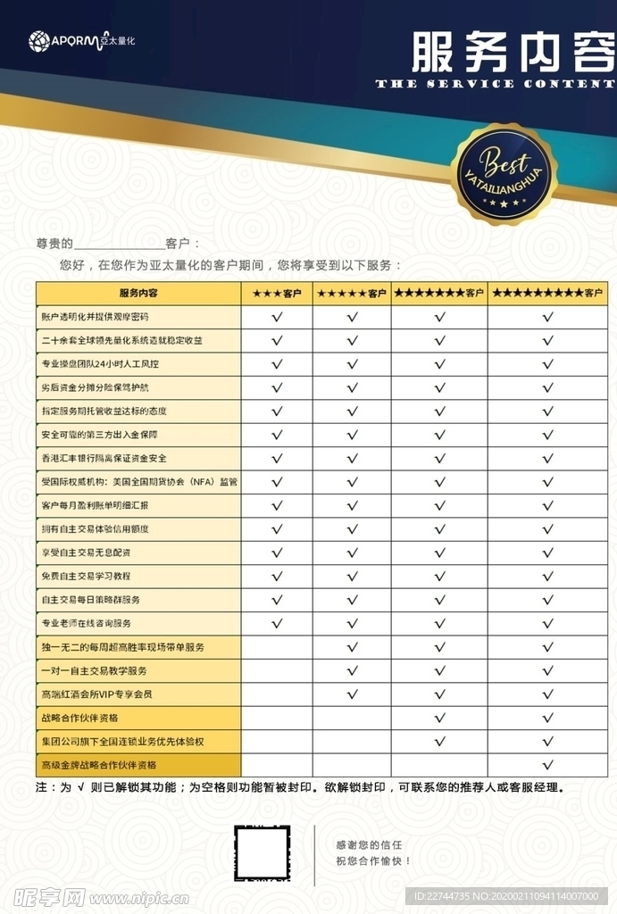 全套的服务具体介绍
