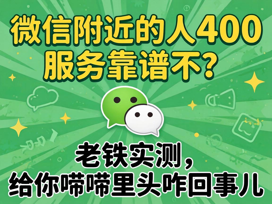微信附近的人400服务靠谱不？老铁实测，给你唠唠里头咋回事儿