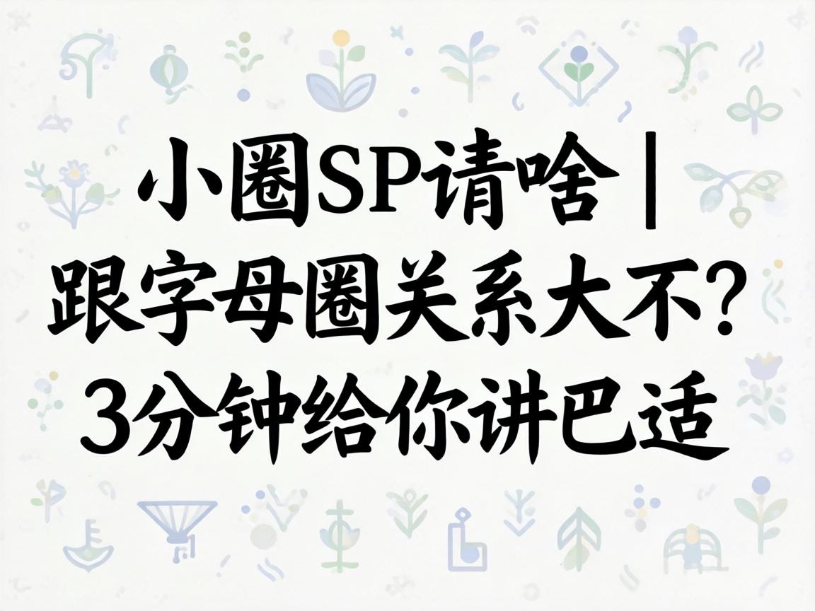 小圈sp是啥 | 跟字母圈关系大不?3分钟给你讲巴适