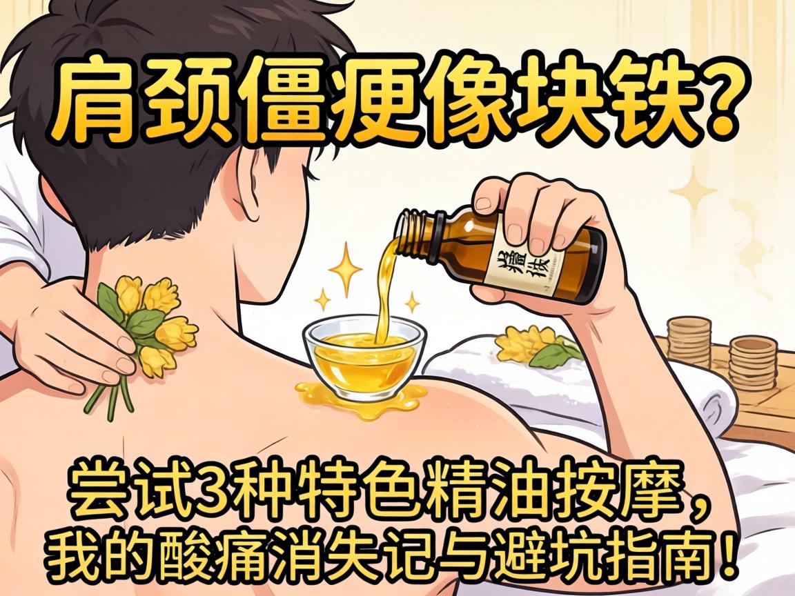 肩颈僵硬像块铁?尝试3种特色精油按摩,我的酸痛消失记与避坑指南