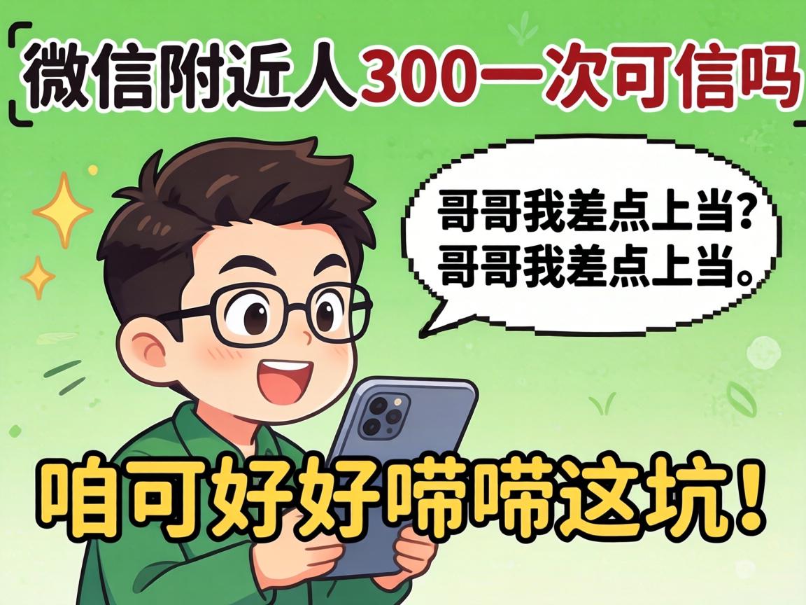 微信附近人300一次的可信吗?哥哥我差点上当,咱可好好唠唠这坑!