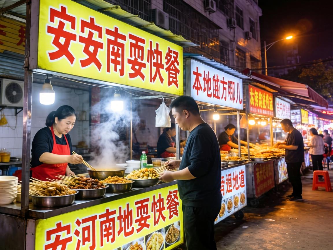 广安晚上耍快餐的地方是哪儿？求本地人推荐地道夜市和小吃聚集地！
