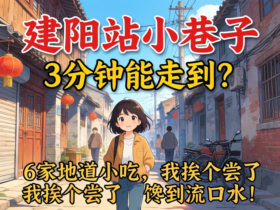 建阳站小巷子，3分钟能走到？6家地道小吃，我挨个尝了，馋到流口水！