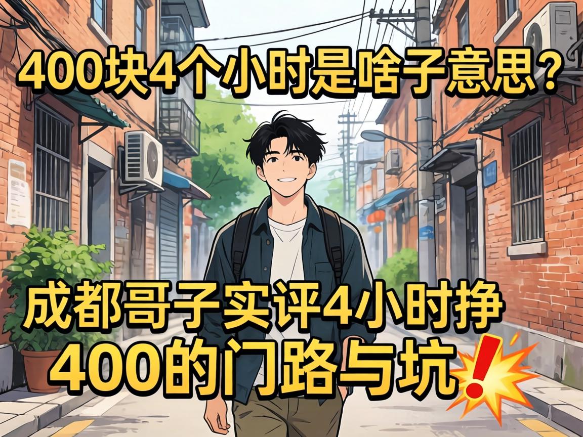 400块4个小时是啥子意思？成都哥子实评4小时挣400的门路与坑?