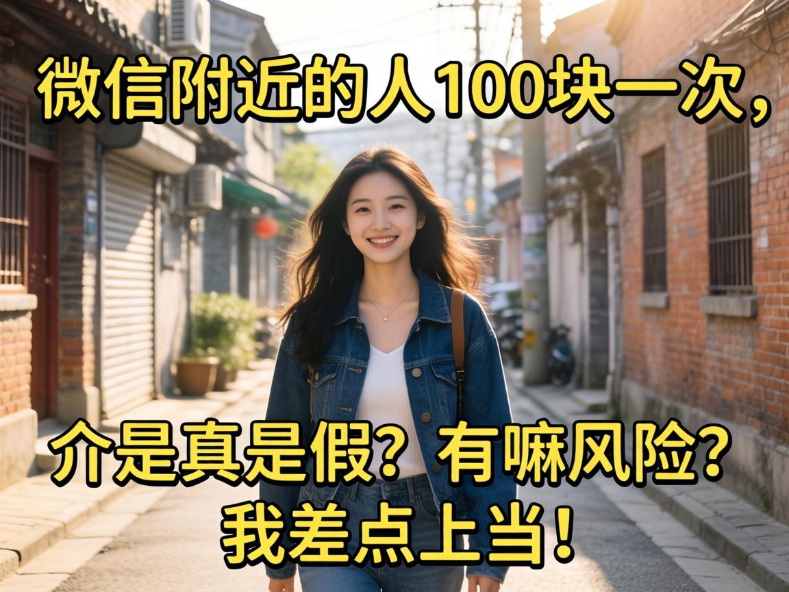 微信附近的人100块一次，介是真是假？有嘛风险？我差点上当！