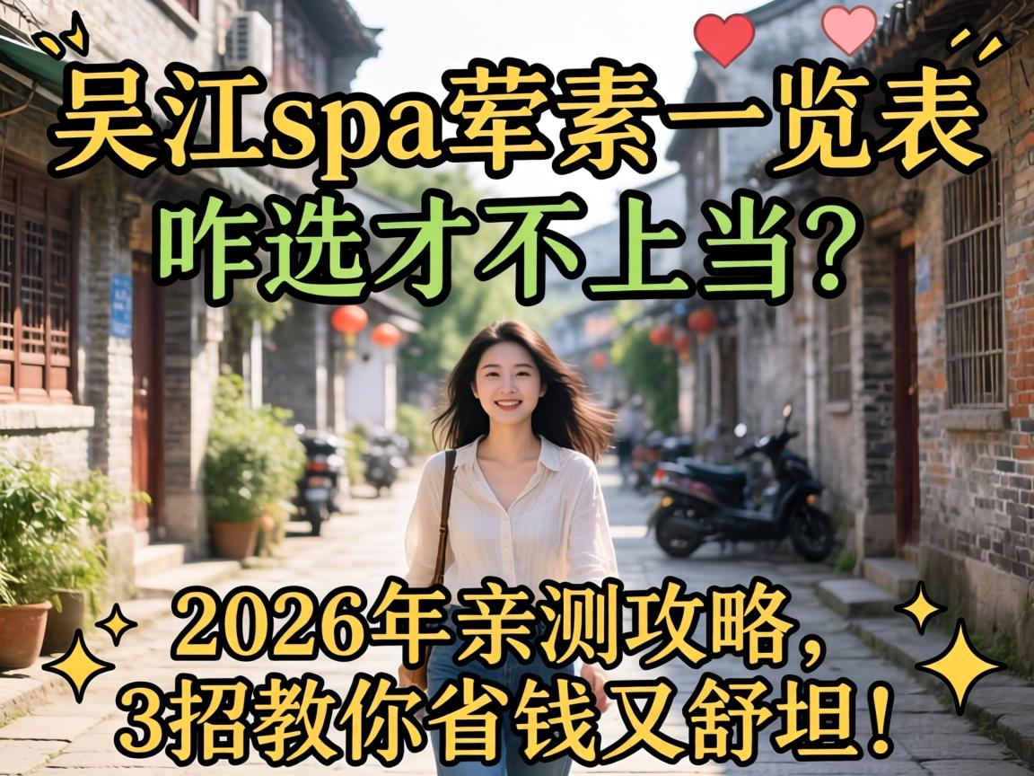 吴江spa荤素一览表,咋选才不上当?2026年亲测攻略,3招教你省钱又舒坦!