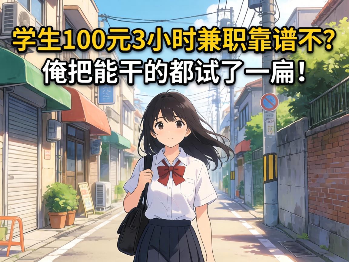 学生100元3小时兼职靠谱不?俺把能干的都试了一遍!