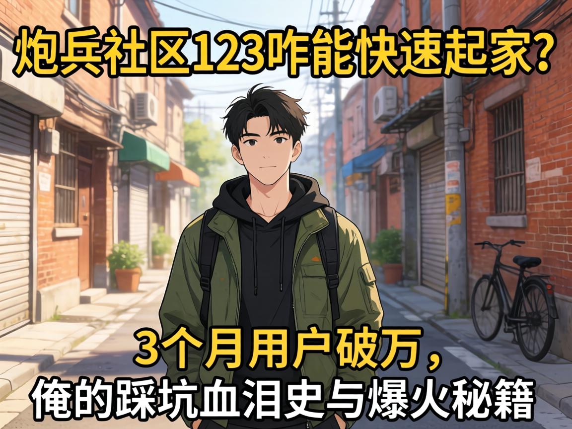 炮兵社区123咋能快速起身？？？, 3个月用户破万，，，，，俺的踩坑血泪史与爆火秘笈