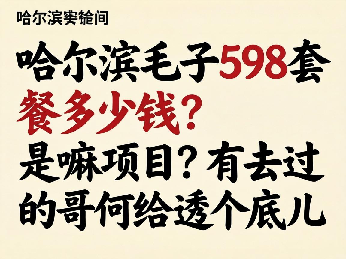哈尔滨毛子598套餐几多钱？？？是嘛项目？？？有去过的哥们给透个底儿！