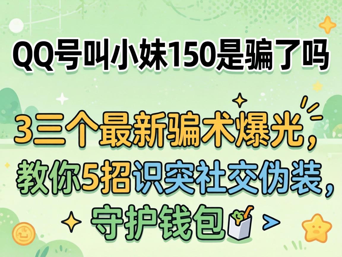QQ号叫小妹150是骗子吗？？？？3个最新骗术曝光，，，，教你5招识破社交伪装，，，，守护钱包