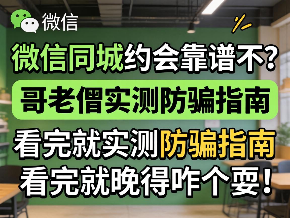 微信同城约会靠谱不？哥老倌实测防骗指南，看完就晓得咋个耍
