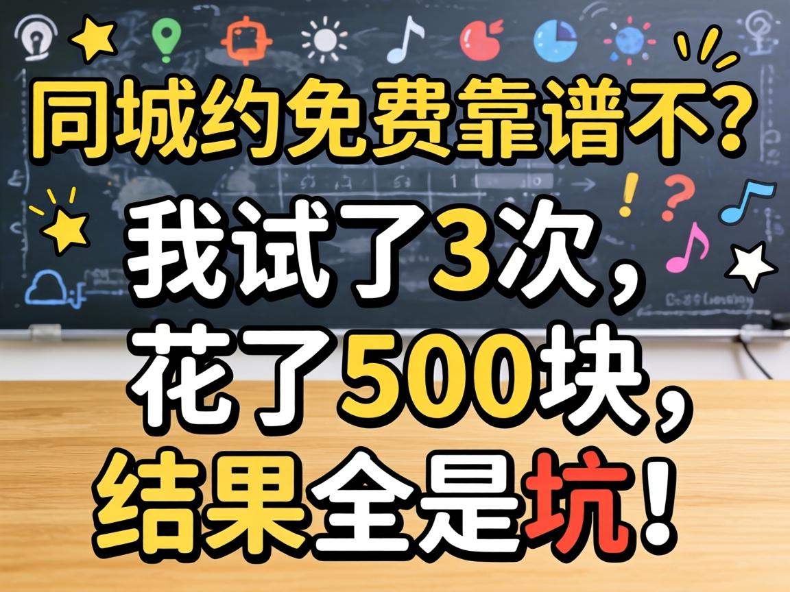 同城约免费靠谱不?我试了3次,花了500块,结果全是坑!