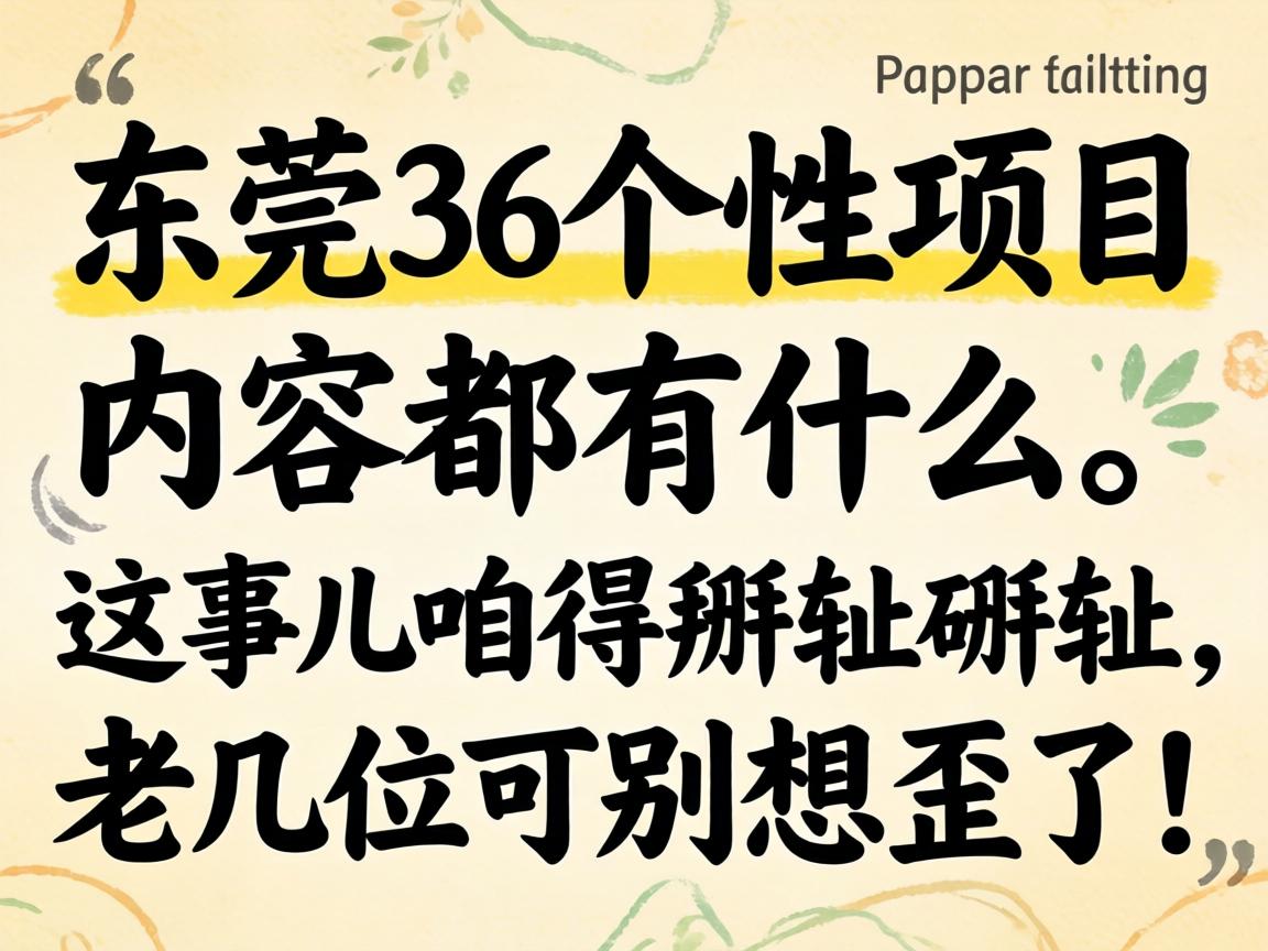 东莞36个性项目内容都有什么？？这事儿咱得掰扯掰扯，，，老几位可别想歪了！
