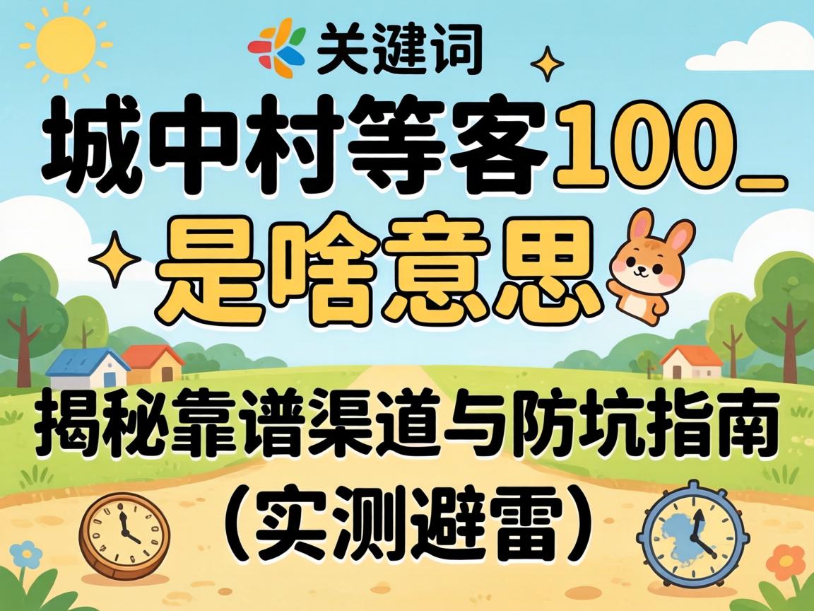 城中村等客100_是啥意思？揭秘靠谱渠路与防坑指南（实测避雷）