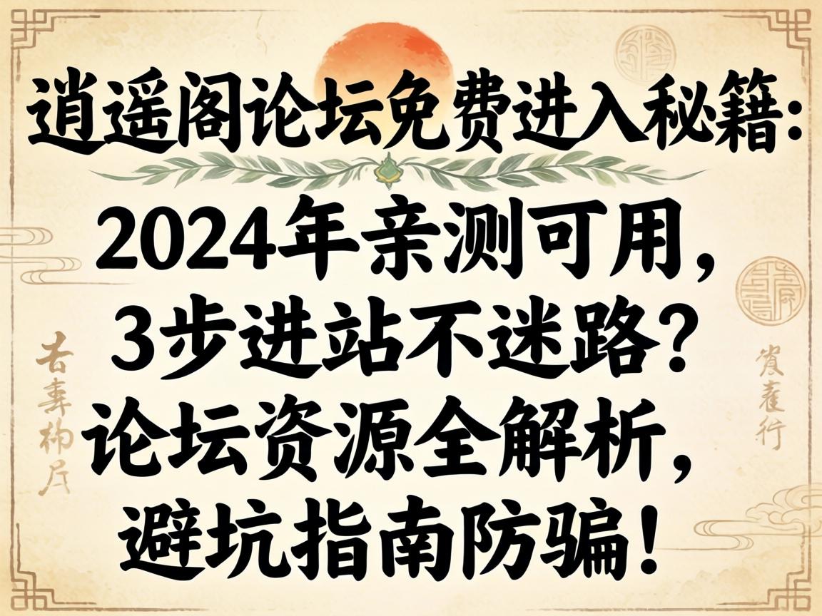 逍遥阁论坛免费进入秘籍:2024年亲测可用,3步进站不迷路?论坛资源全解析,避坑指南防骗!