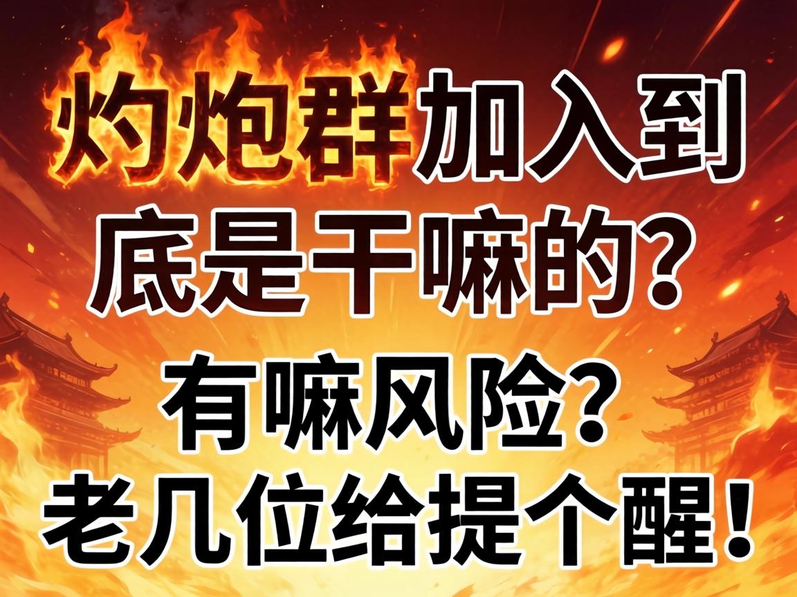 灼炮群加入到底是干嘛的？有嘛风险？老几位给提个醒！