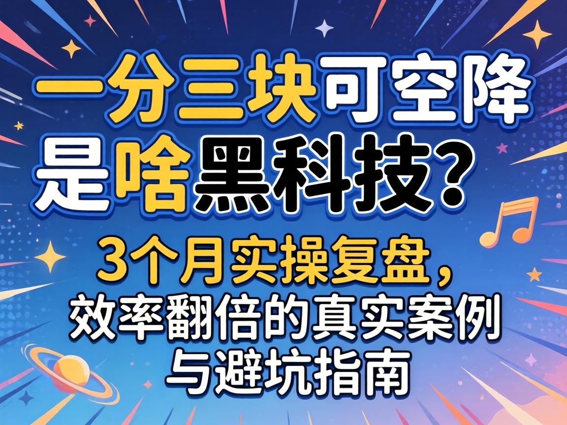 一分三块可空降是啥黑科技？3个月实操复盘，效率翻倍的真实案例与避坑指南