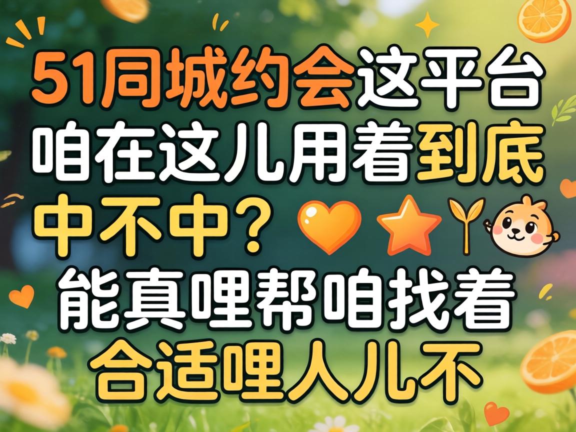 51同城约会这平台，在咱这儿用着到底中不中？能真哩帮咱找着合适哩人儿不？