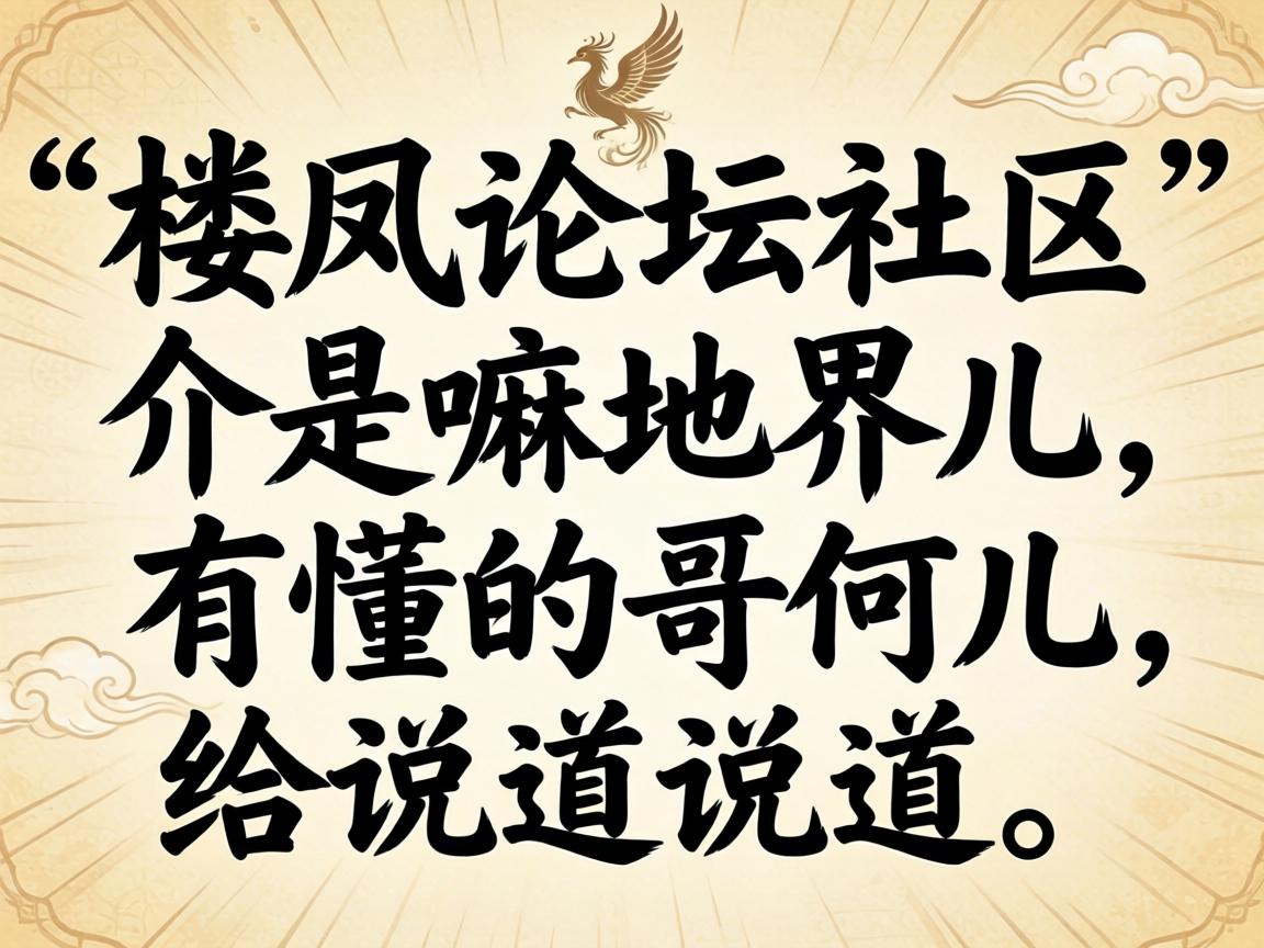 楼凤论坛社区介是嘛地界儿，有懂的哥们儿给说道说道吗？
