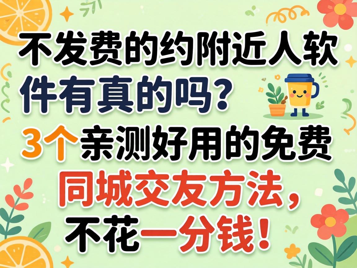 不收费的约附近人软件有真的吗？3个亲测好用的免费同城交友方法，不花一分钱！