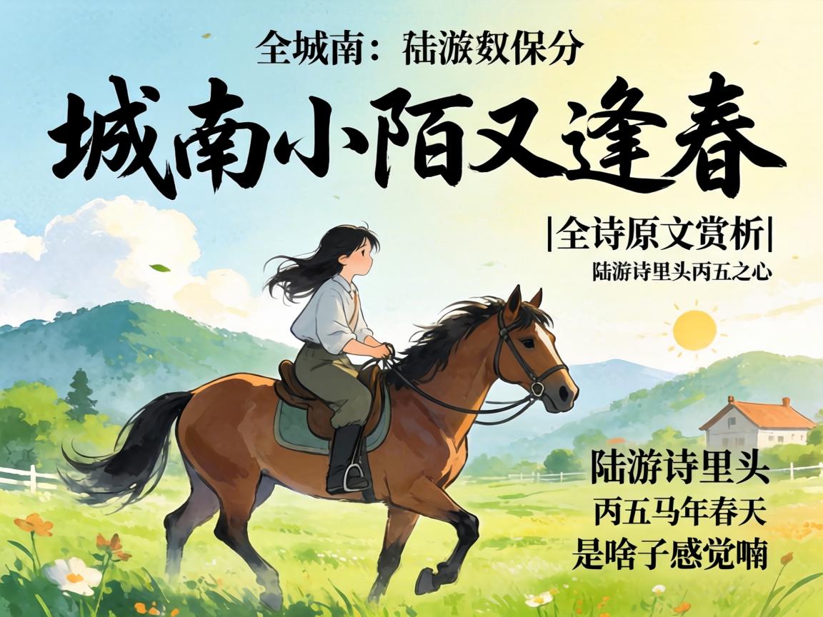 城南小陌又逢春_全诗原文赏析|陆游诗里头丙午马年春天是啥子感受喃