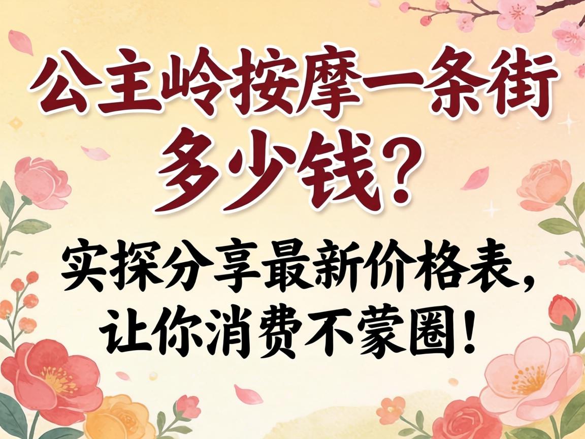 公主岭按摩一条街多少钱？实探分享最新价格表，让你消费不蒙圈！