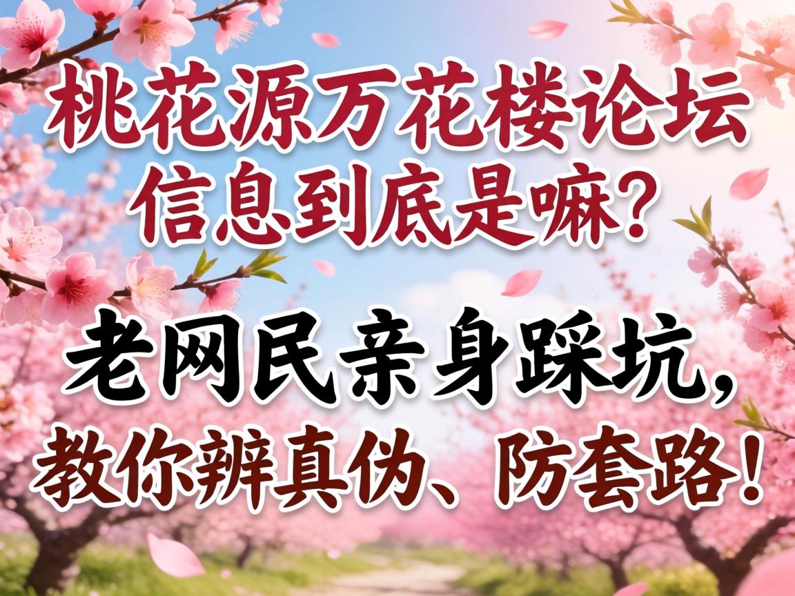 桃花源万花楼论坛信息到底是嘛？老网民亲身踩坑，教你辨真伪、防套路！