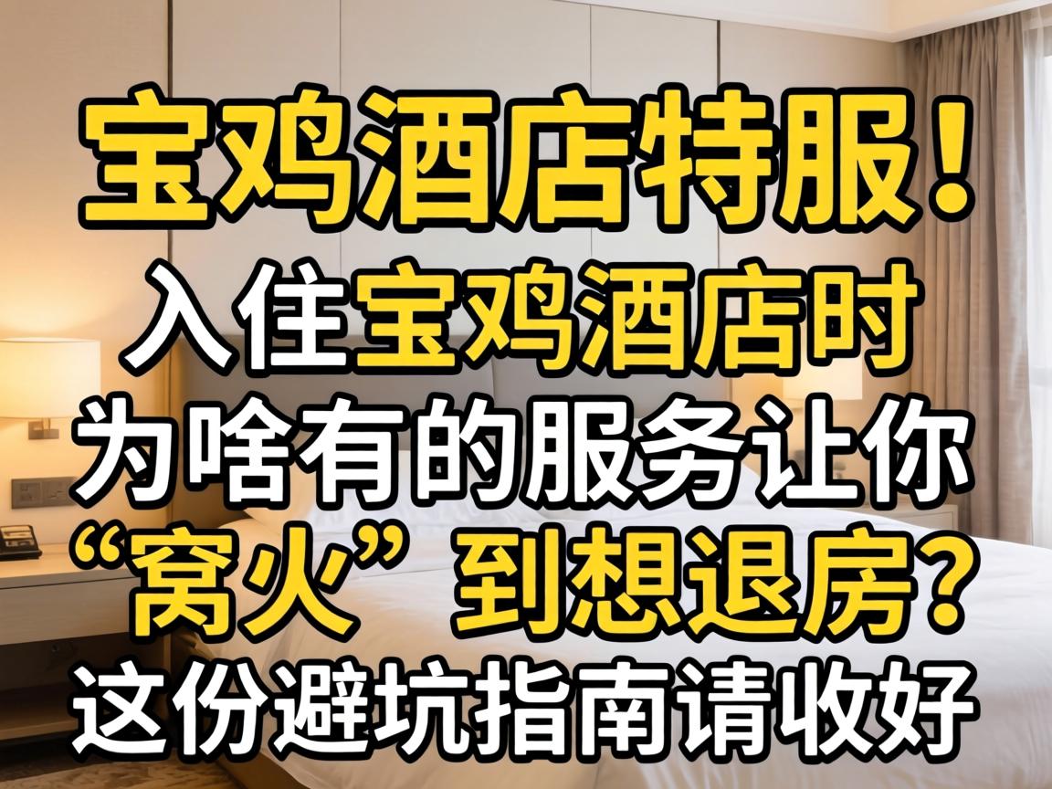 宝鸡旅馆特服：入住宝鸡旅馆时，，，为啥有的效劳让你“窝火”到想退房？？这份避坑指南请收好