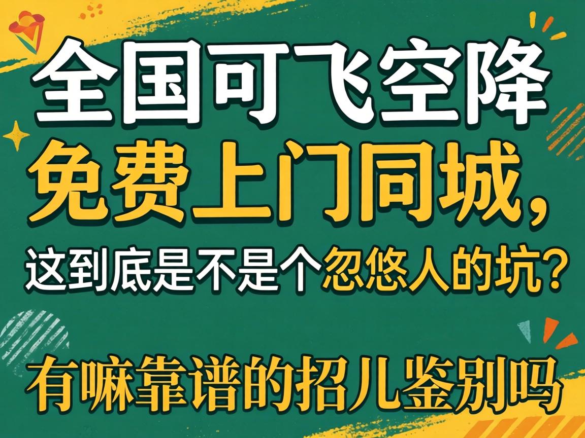 全国可飞空降免费上门同城，这到底是不是个忽悠人的坑？有嘛靠谱的招儿鉴别吗？