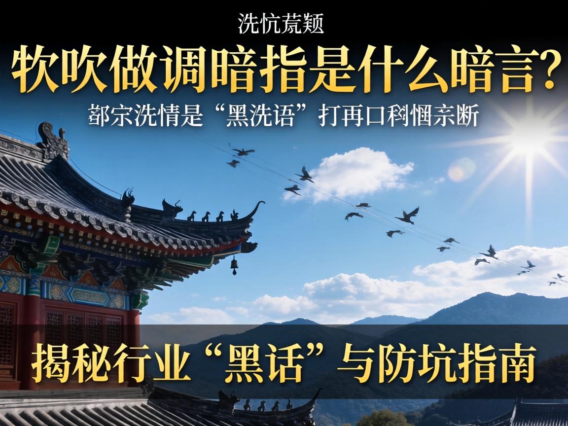 洗吹做调暗指是什么暗语？揭秘行业“黑话”与防坑指南