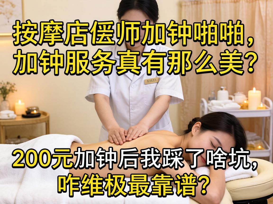 推拿店技师加钟啪啪，加钟服务真有那么美？200元加钟后我踩了啥坑，咋维权最靠谱？
