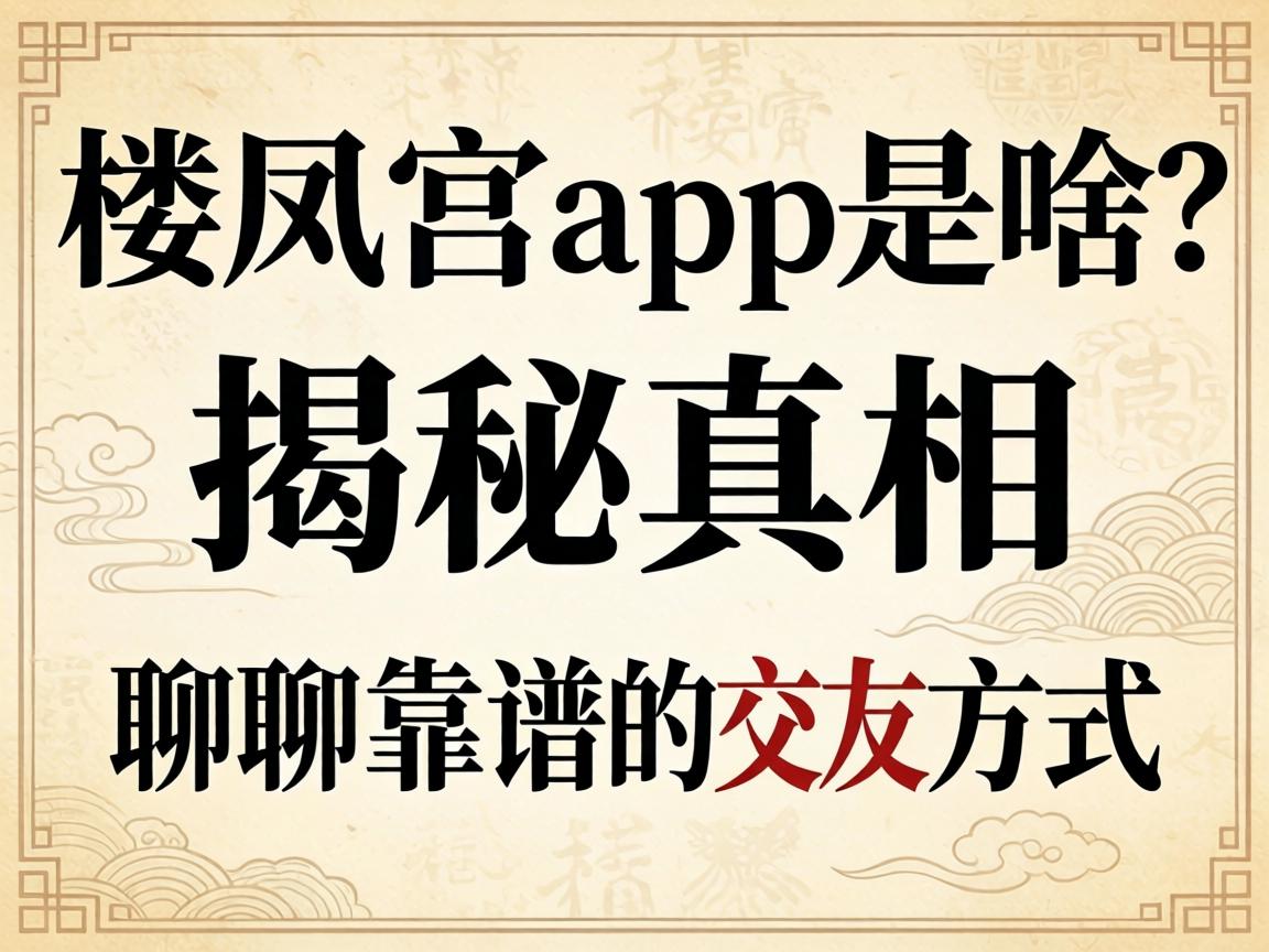 楼凤宫app是啥？？？？揭秘真相并聊聊靠谱的结交方式