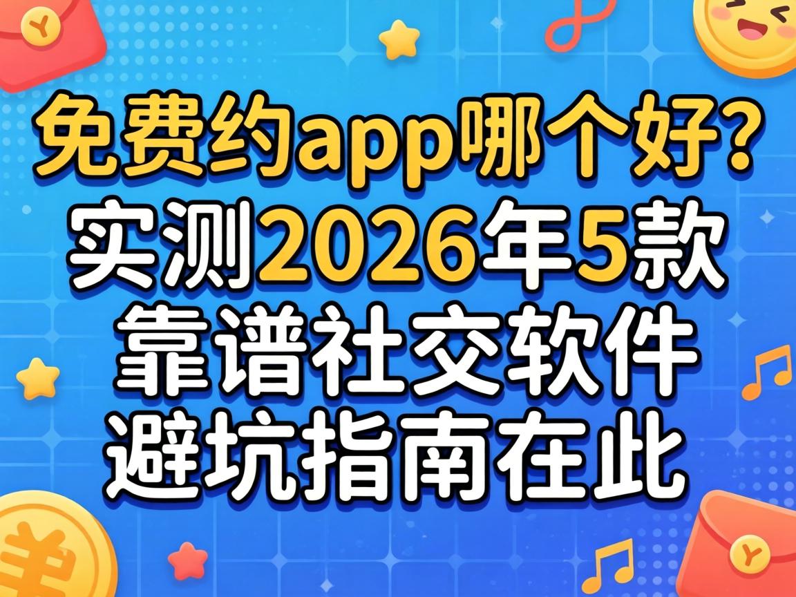 免费的约app哪个好？实测2026年5款靠谱社交软件，避坑指南在此