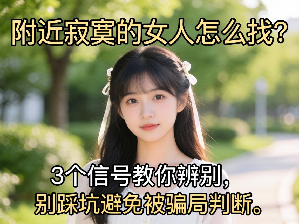 附近寂寞的女人怎么找?3个信号教你辨别,别踩坑避免被骗局