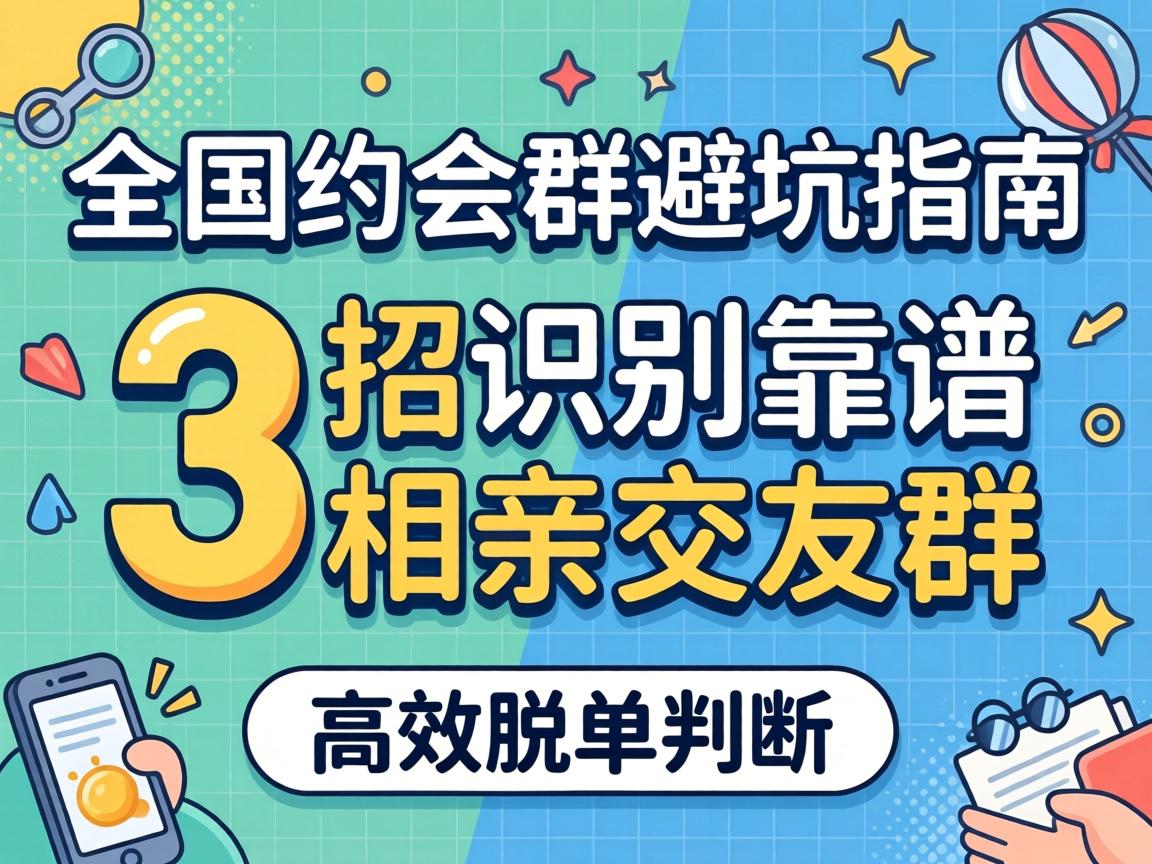 天下约会群避坑指南：3招识别靠谱相亲结交群，，，高效脱单