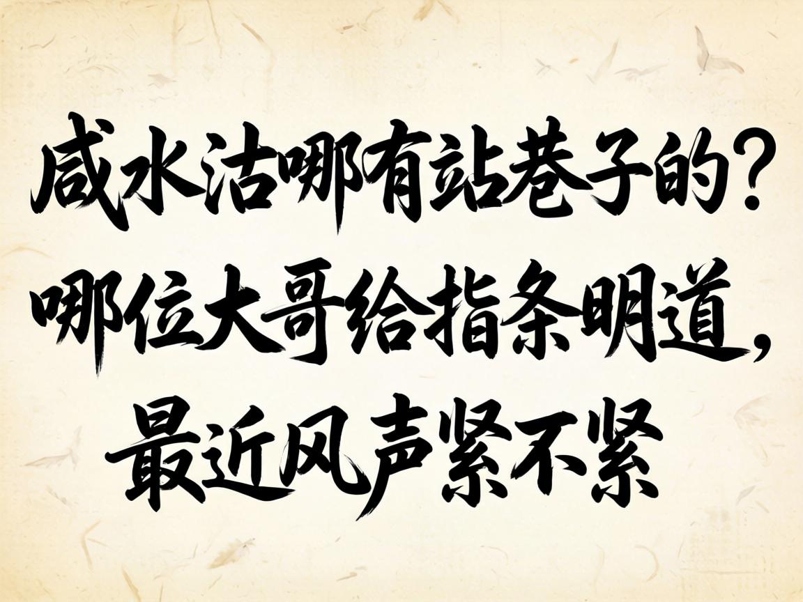 咸水沽哪有站巷子的？哪位大哥给指条明道，最近风声紧不紧？
