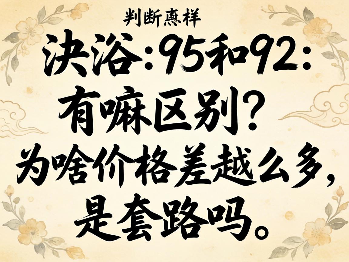 沐浴的95和92，有嘛区别？为嘛价值差这么多，是套路吗？