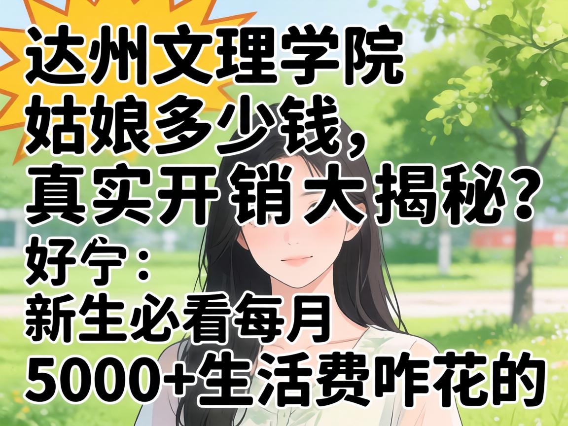 达州文理学院姑娘几多钱,真实开销大揭秘？新生必看每月5000+生涯费咋花的