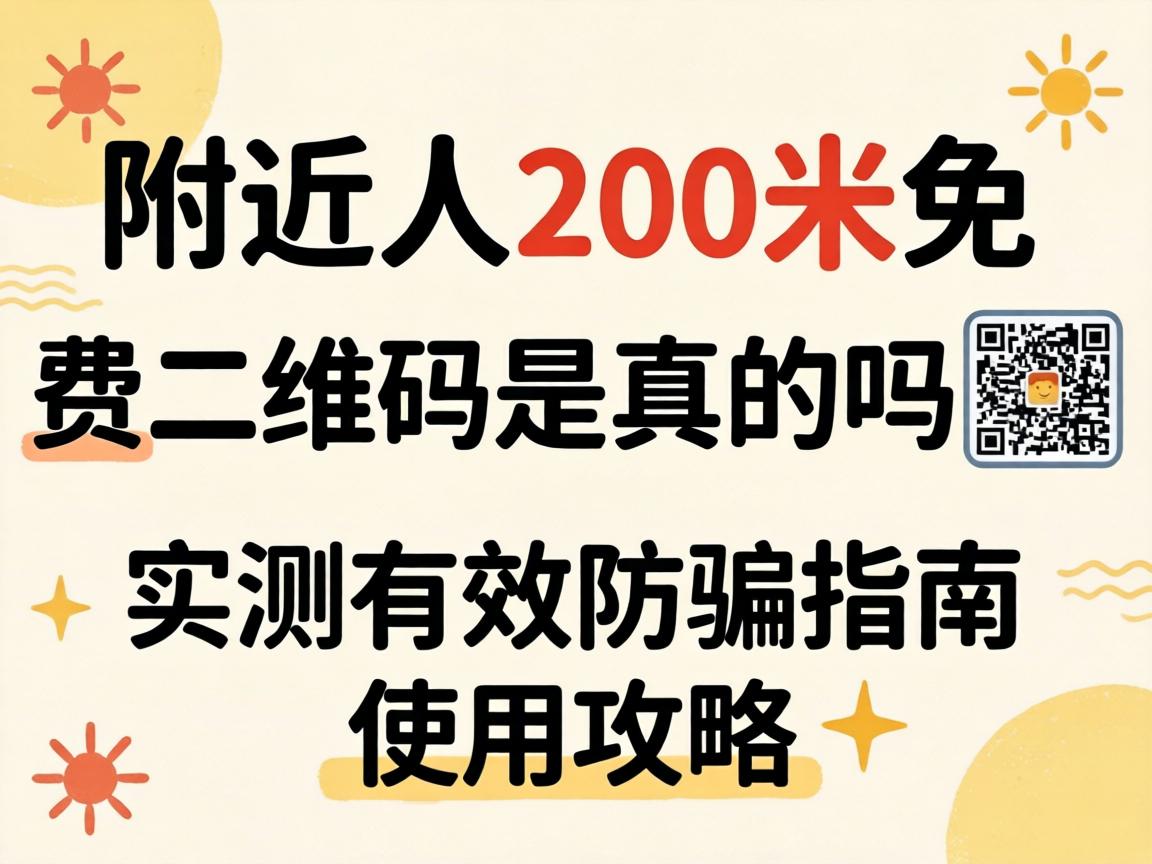 附近人200米免费二维码是真的吗 ? 实测有效防骗指南与使用攻略