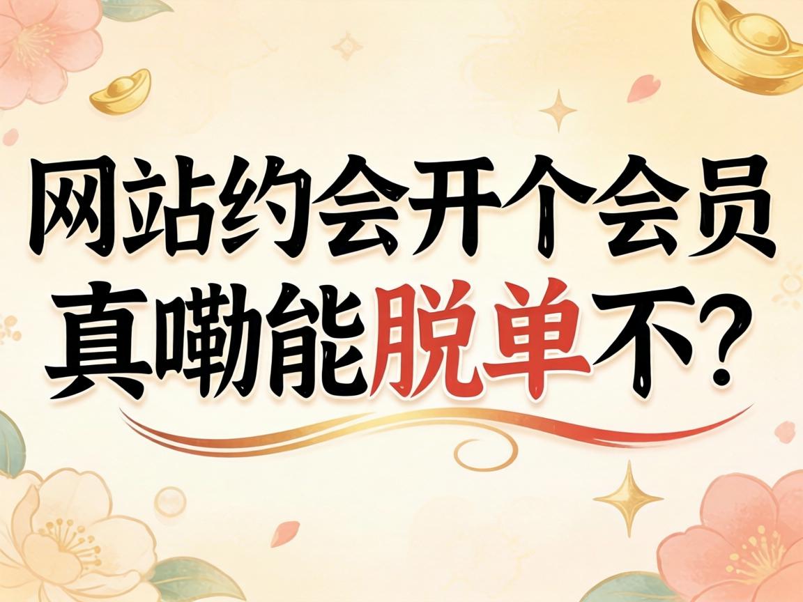 网站约会开个会员,真嘞能脱单不?