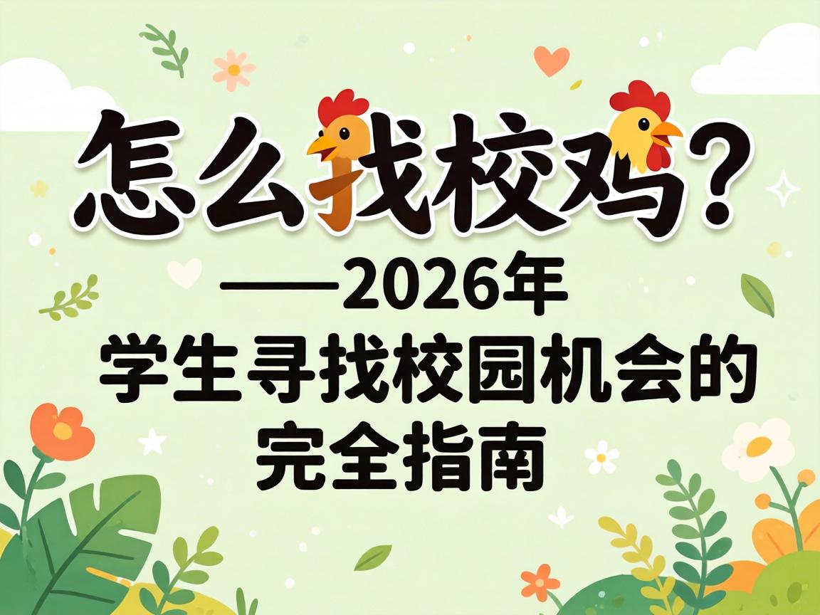 怎么找校鸡?——2026年学生寻找校园机会的完全指南