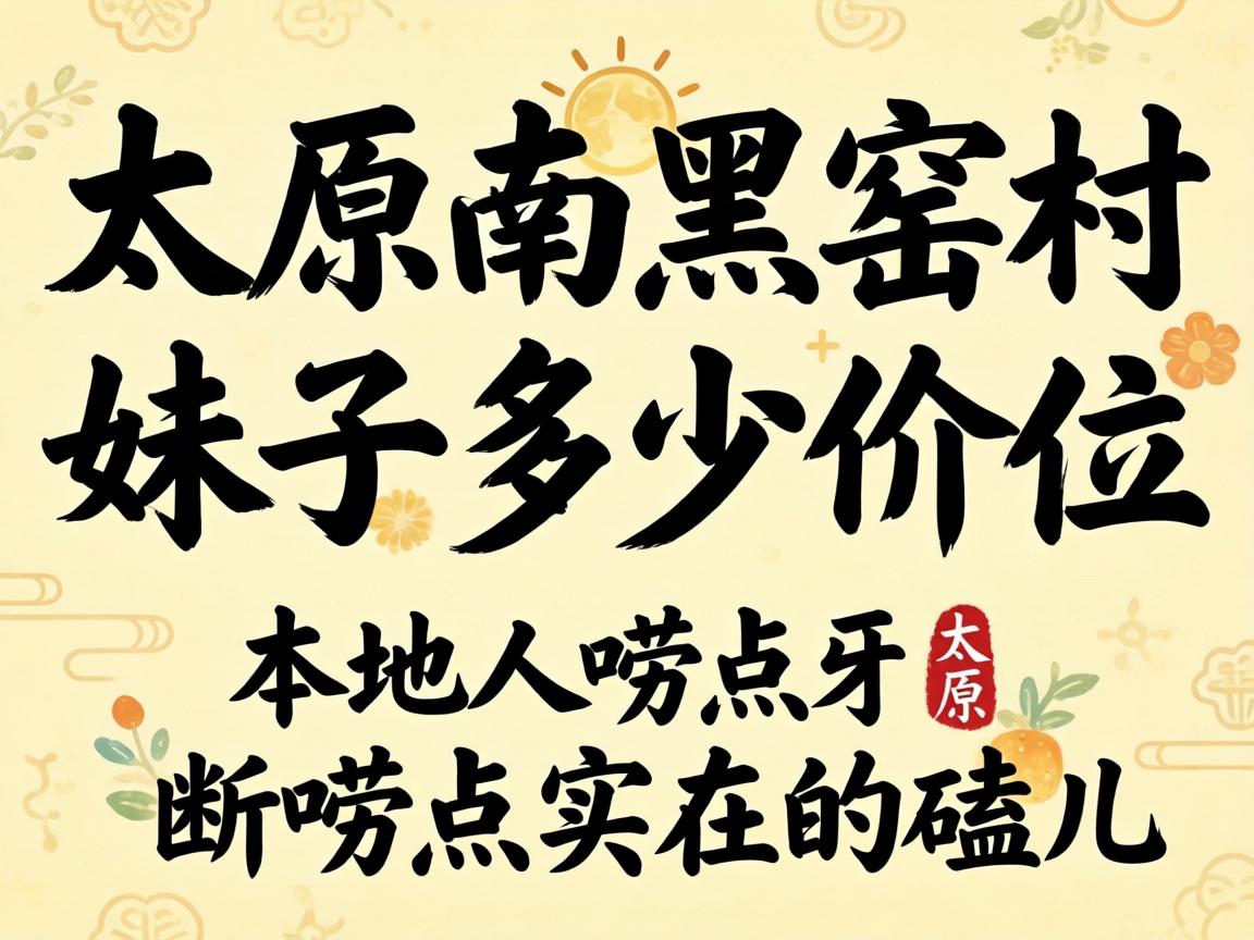 太原南黑窑村妹子多少价位，本地人唠点实在的嗑儿