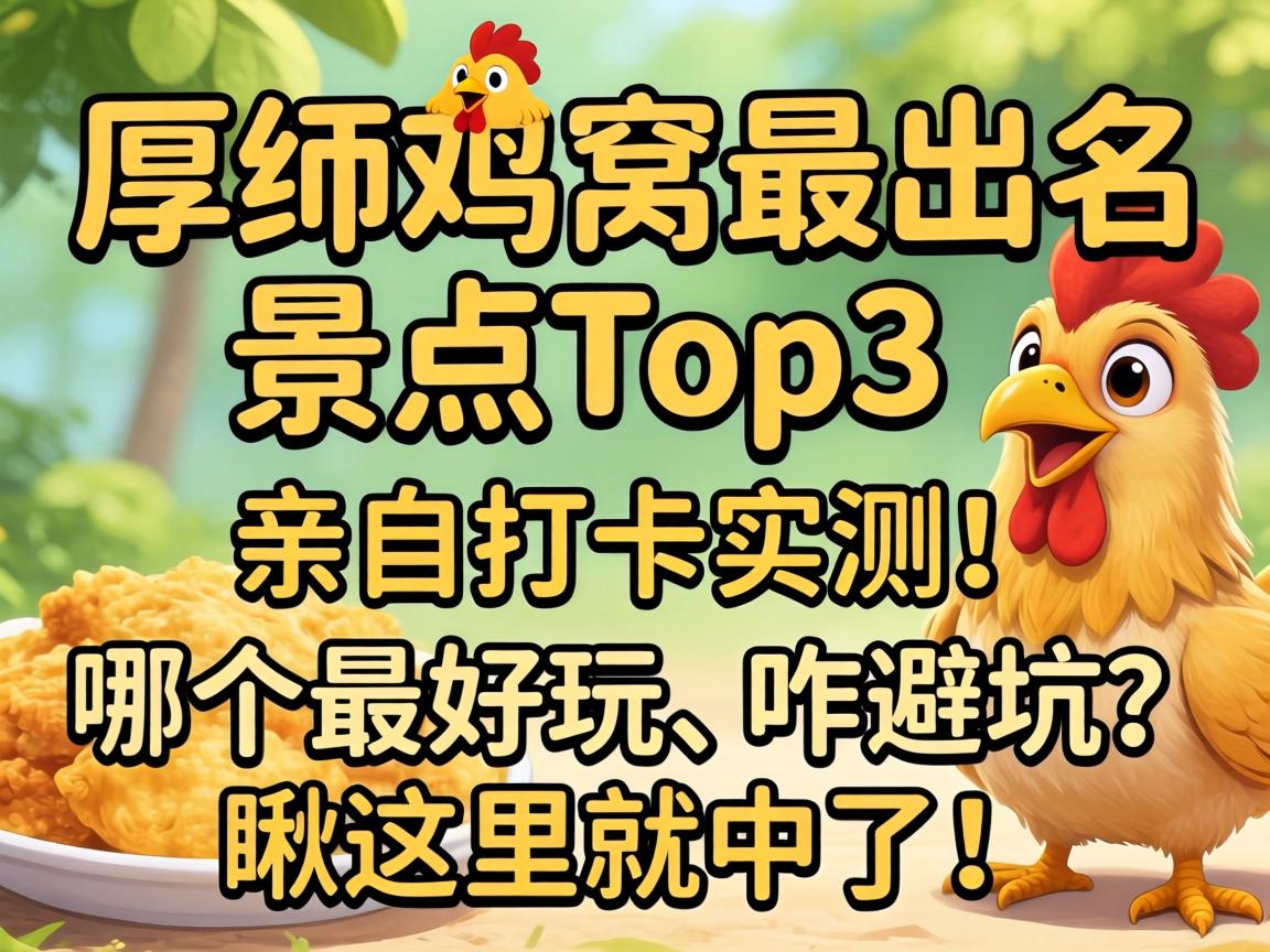厚街鸡窝最闻名景点Top3，亲自打卡实测！哪个最好玩、咋避坑？瞅这里就中了！