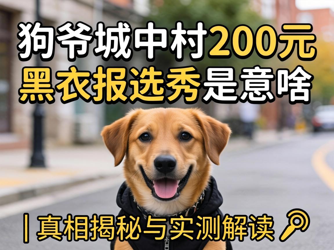 狗爷城中村200元黑衣服选秀是啥意思？| 真相揭秘与实测解读?