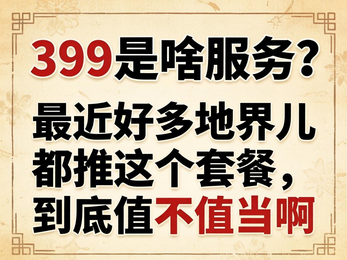 399是啥服务?最近好多地界儿都推这个套餐,到底值不值当啊?