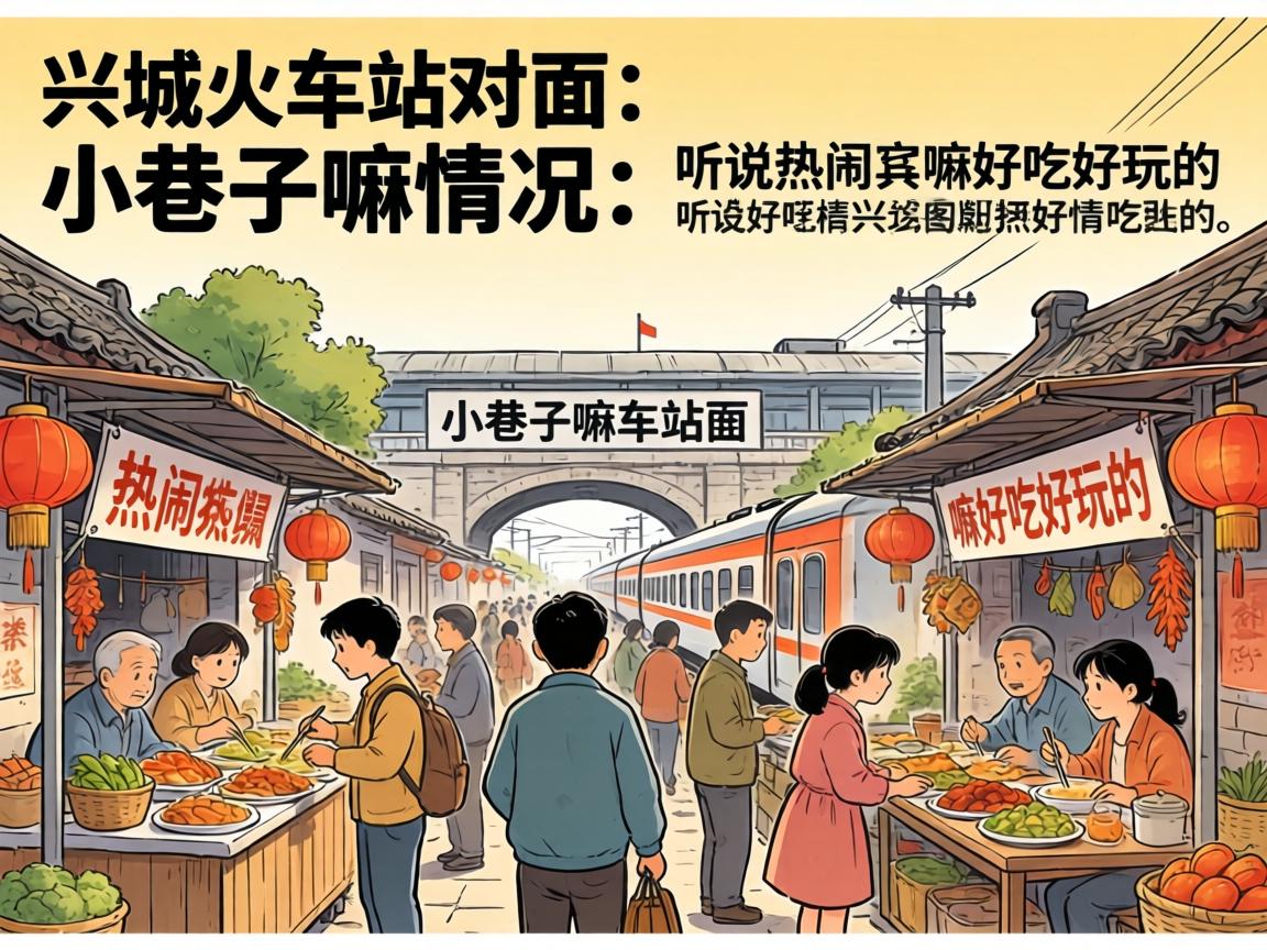 兴城火车站对面幼小路嘛情况？听说挺热烈，有嘛好吃好玩的？