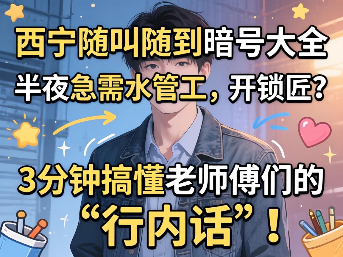 西宁随叫随到记号大全，半夜急需水管工、开锁匠？3分钟搞懂教员傅们的“行内话”！
