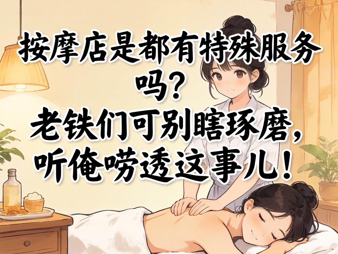 按摩店是都有特殊服务吗?老铁们可别瞎琢磨,听俺唠透这事儿!