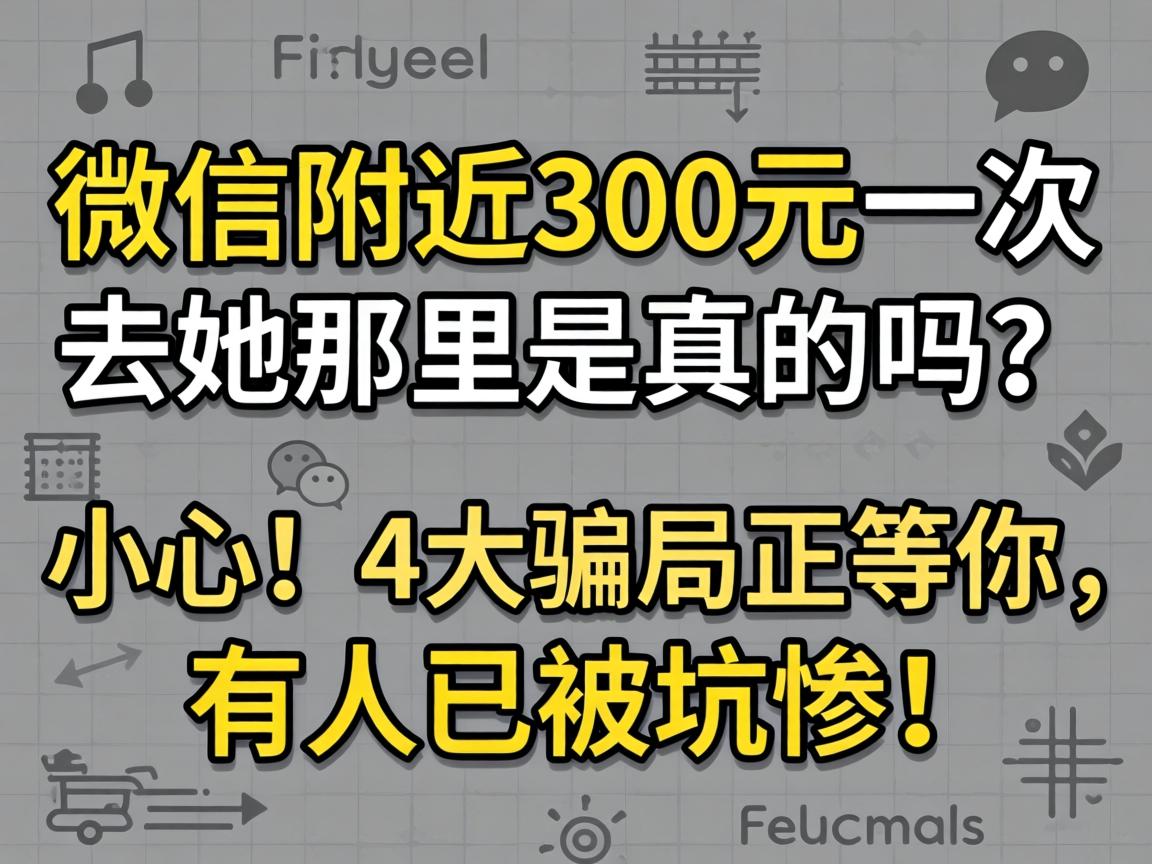 微信附近300元一次去她那里是真的吗?小心!4大骗局正等你,有人已被坑惨!